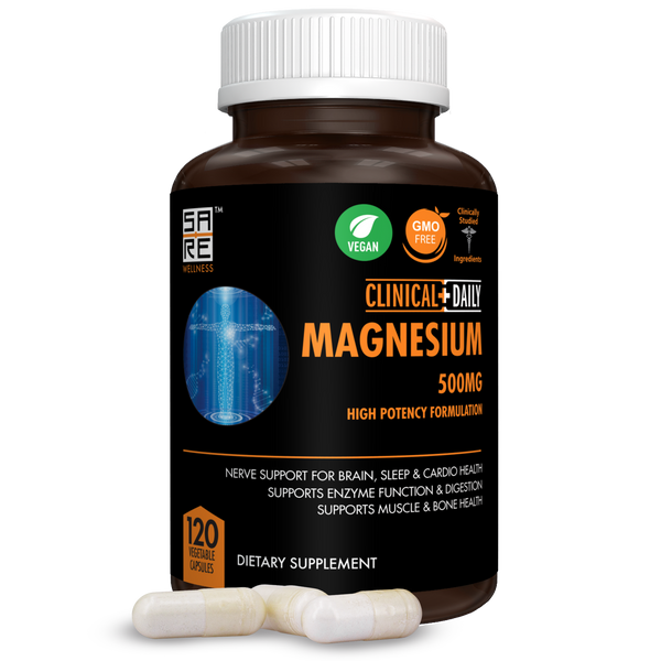 CLINICAL DAILY Pure Magnesium Citrate Capsules High Potency 500mg with ...